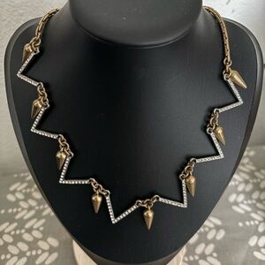 Gold and Silver Zigzag Necklace